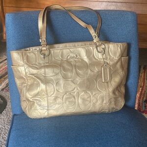 Coach Metallic Gold Women's Tote Bag